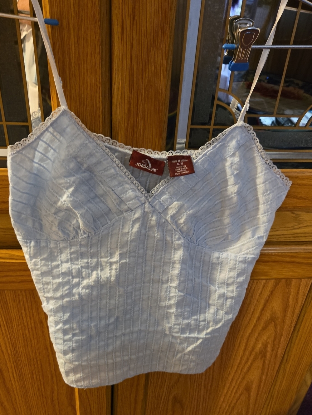 Jordache Light Blue Lace Trim Slip Tank Top